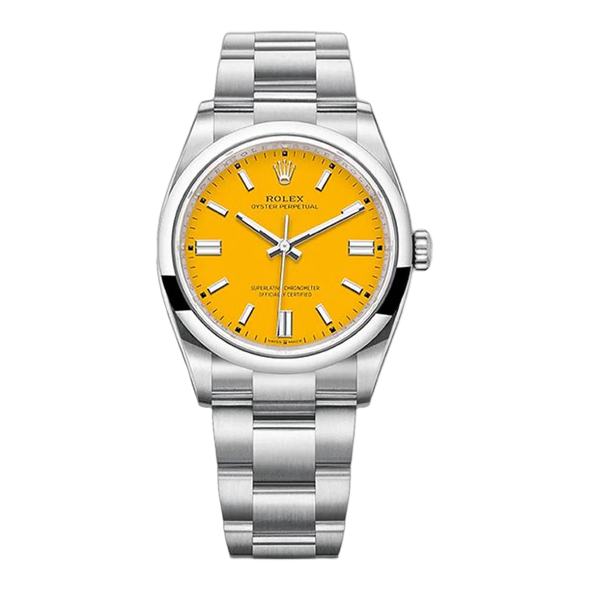 Rolex Oyster Perpetual 277200-005 Yellow Index Dial 31Mm Stainless Steel Oyster Bracelet Ladies Watch