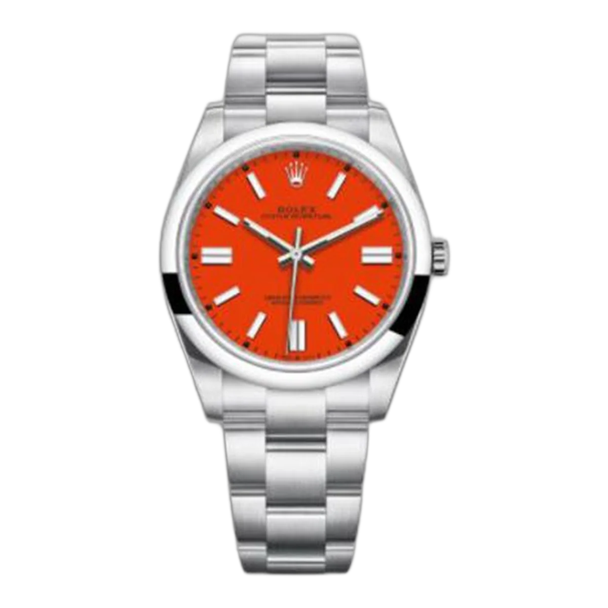 Rolex Oyster Perpetual 41 mm Edelstahl Rotes Zifferblatt Herrenuhr
