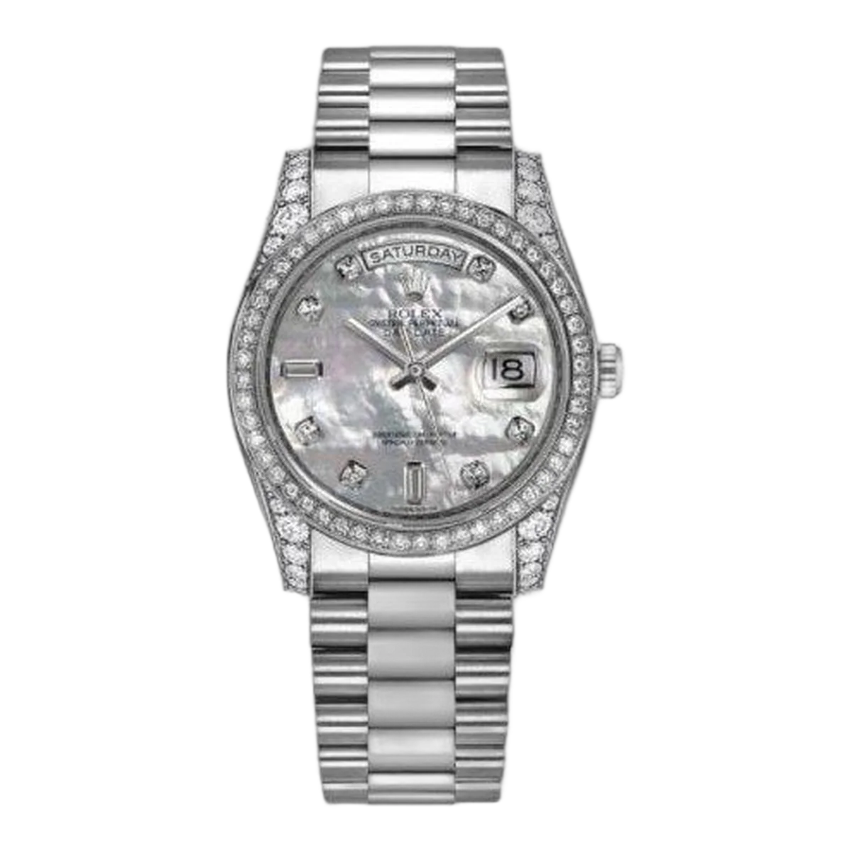 Rolex Oyster Perpetual Day-Date 18kt Weißgold 36mm Damenarmbanduhr