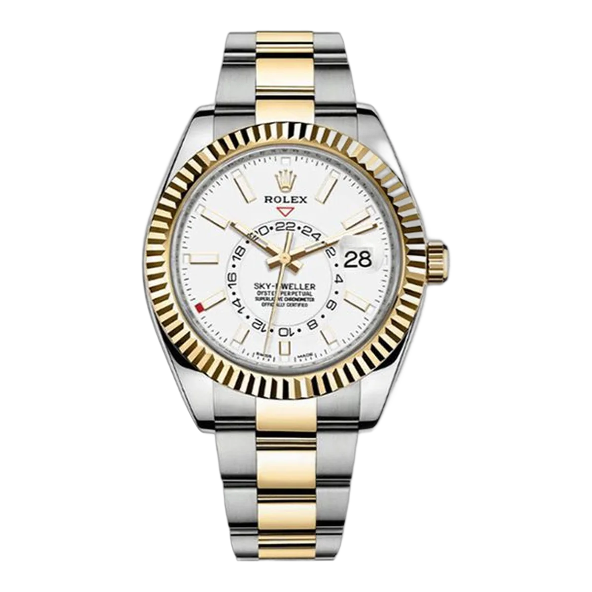 Rolex Sky Dweller 326933 Wh White Index 42Mm 18Kt Yellow Gold And Steel 42mm White Dial Men's Watch