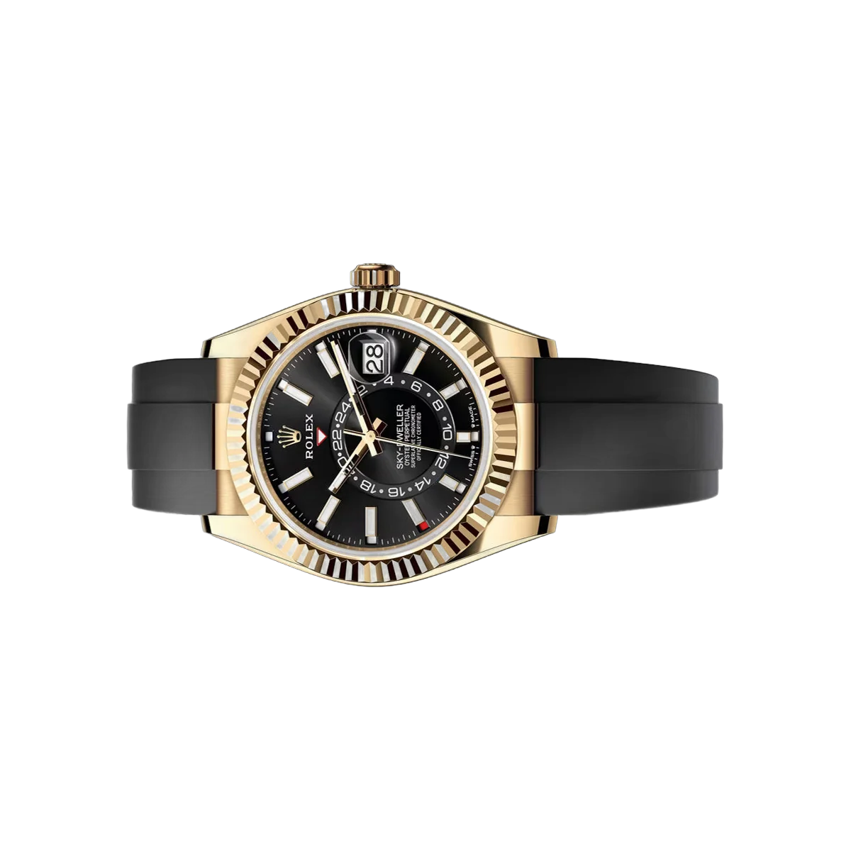 Rolex Sky-Dweller 336238-0002 Yellow Gold 42mm Black Dial Men's Watch