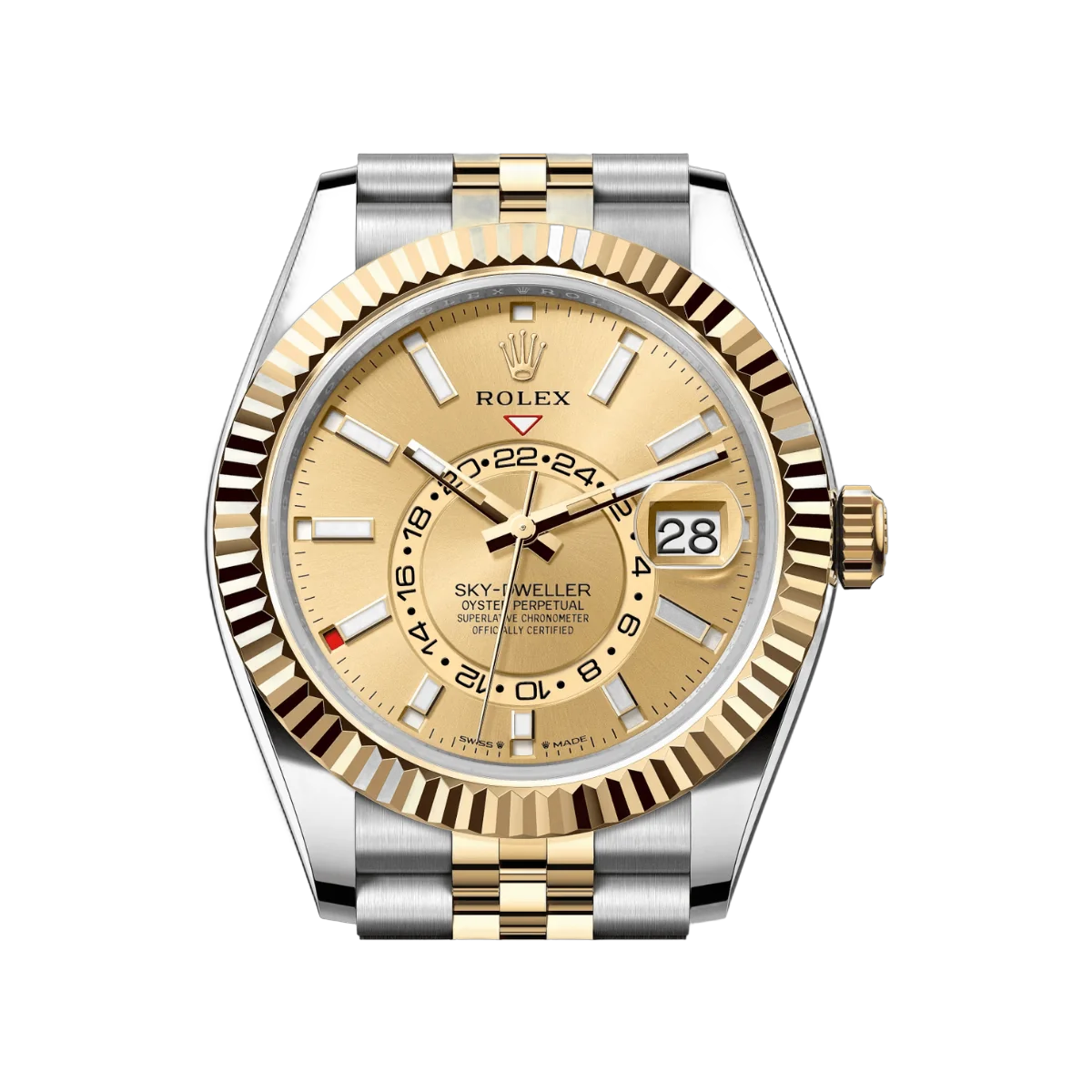 Rolex Sky-Dweller 336933-0002 Oystersteel und Gelbgold Champagne 42mm Herrenuhr