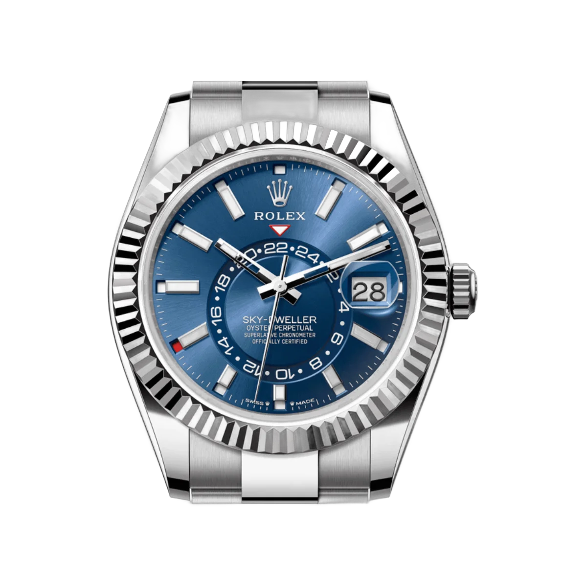 Rolex Sky Dweller 336934-0005 White Gold Bright Blue Dial 42mm Mens Watch