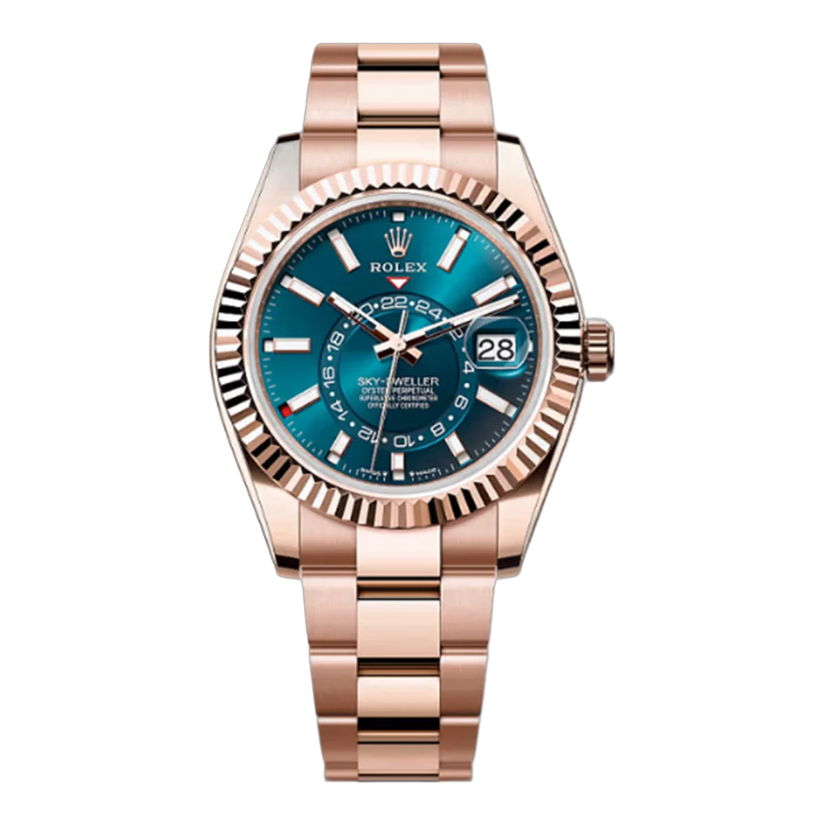 Rolex Sky Dweller 336935-0001 Everose Gold Blue-Green Dial 42mm Men’S Watch