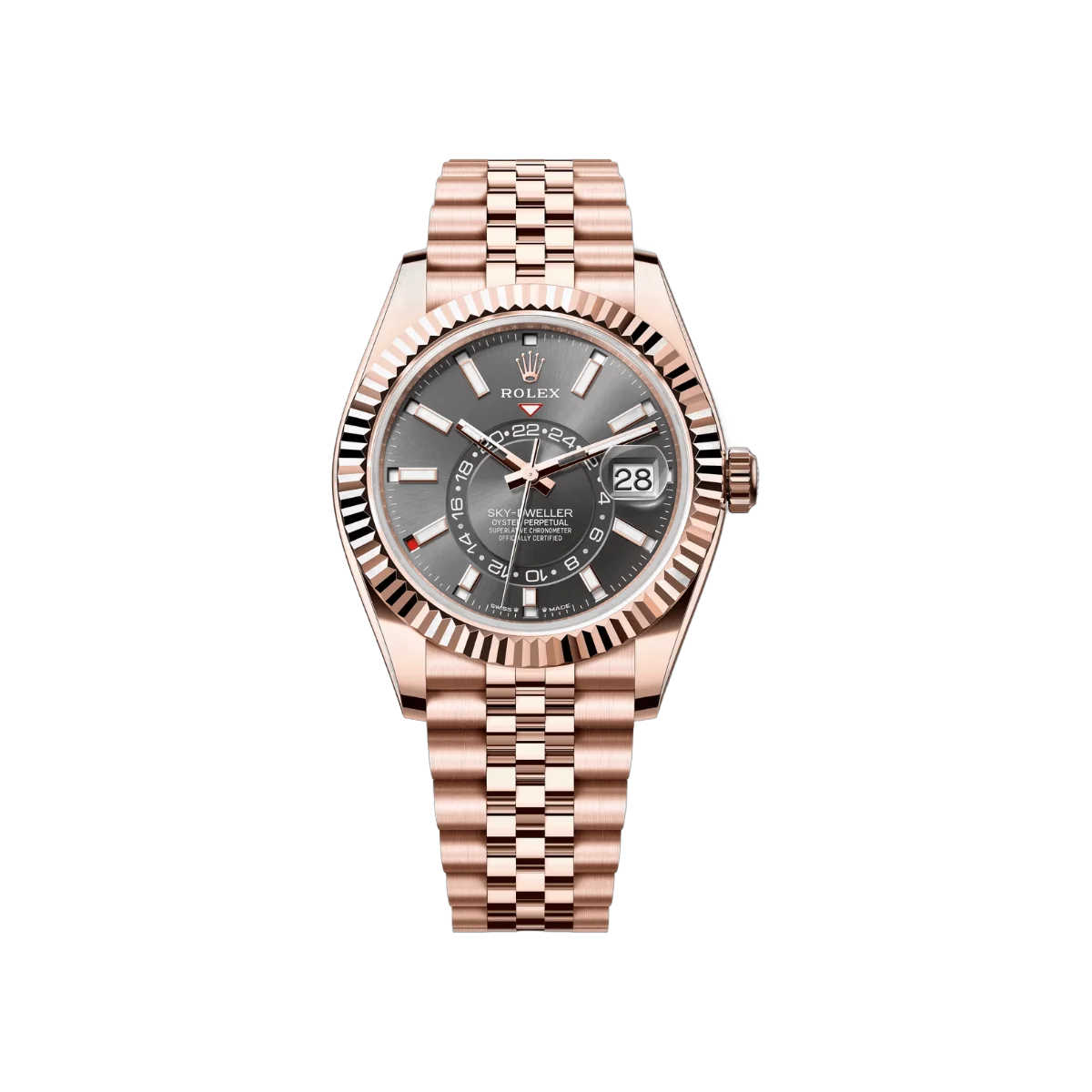 Rolex Sky Dweller 336935-0008 Everose Gold Slate Dial 42mm Men’s Watch