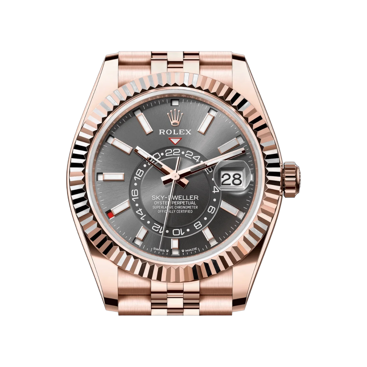 Rolex Sky Dweller 336935-0008 Everose Gold Slate Dial 42mm Men’s Watch