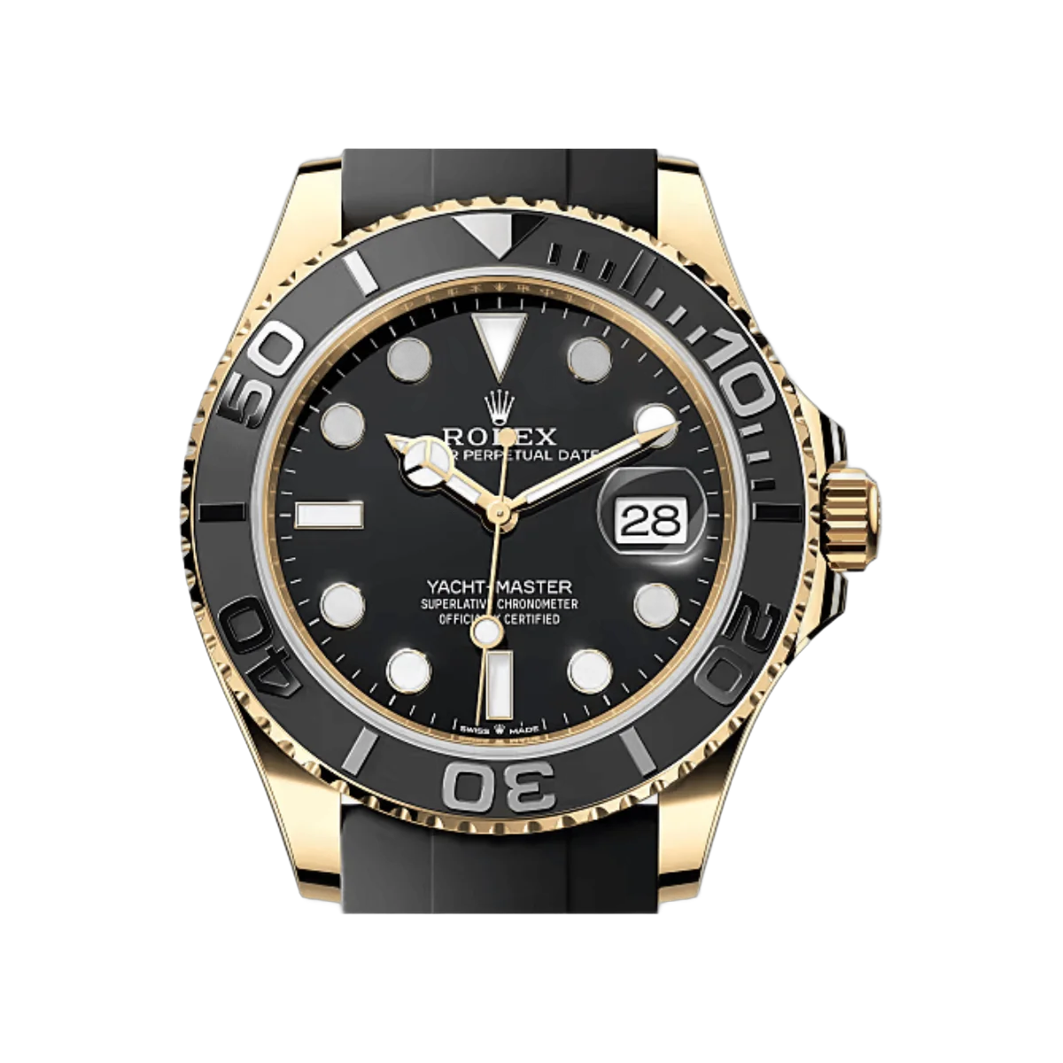 Rolex Yacht-Master 226658-0001 Gelbgold Schwarze Armbänder 42mm Schwarzes Zifferblatt Herrenuhr