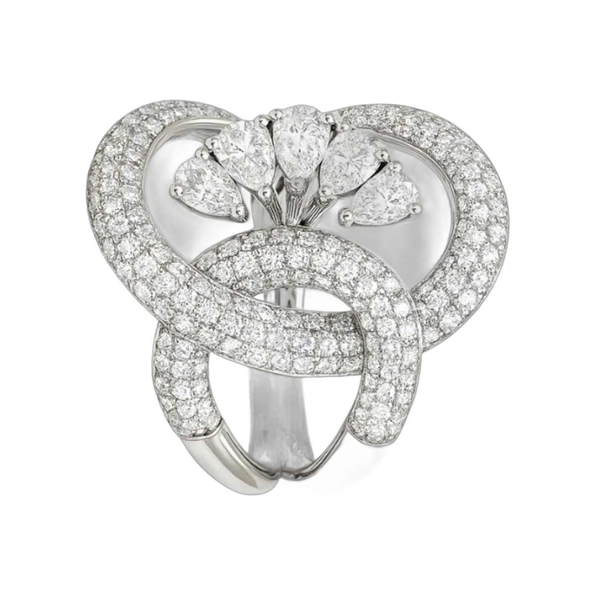 Runder Birnen-Ring-HRD-F-G/VVS-VS 1.76 CT- A31R,Gesamtgewicht -6.52g