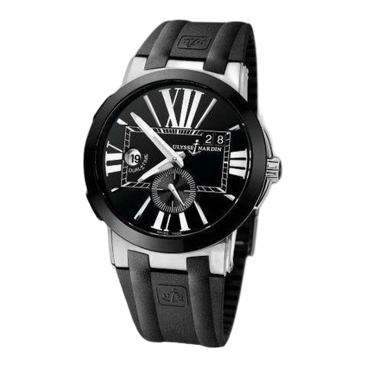 ساعة رجالية Ulysse Nardin Executive Dual Time من الفولاذ المقاوم للصدأ 43 ملم
