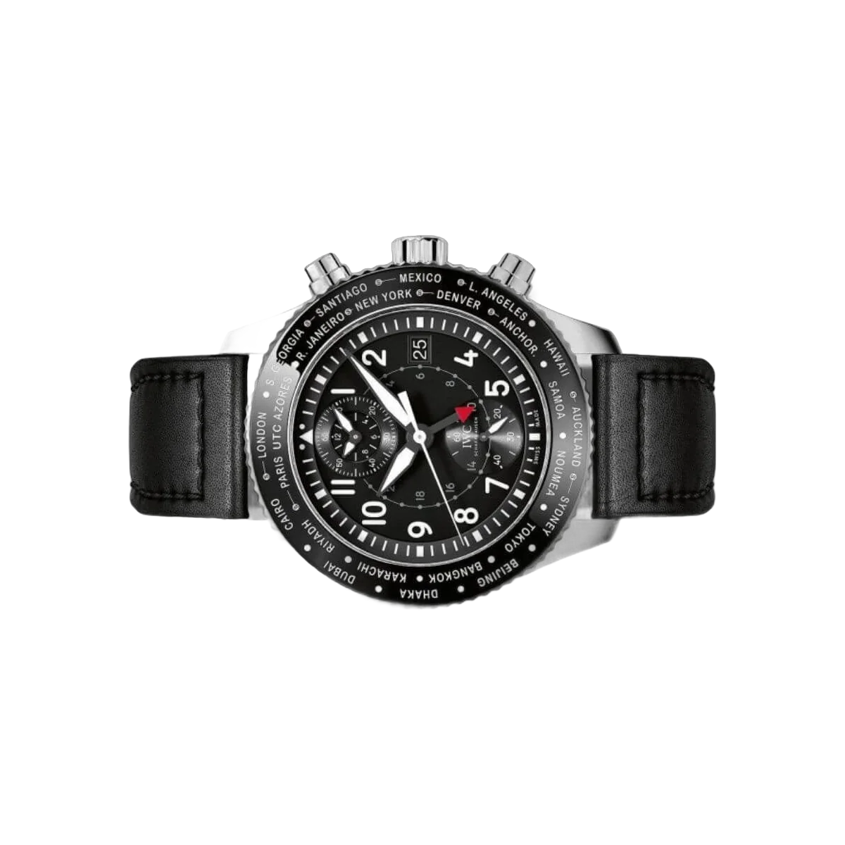 ساعة WC Pilots IW395001 Timezoner Chronograph بمينا أسود
