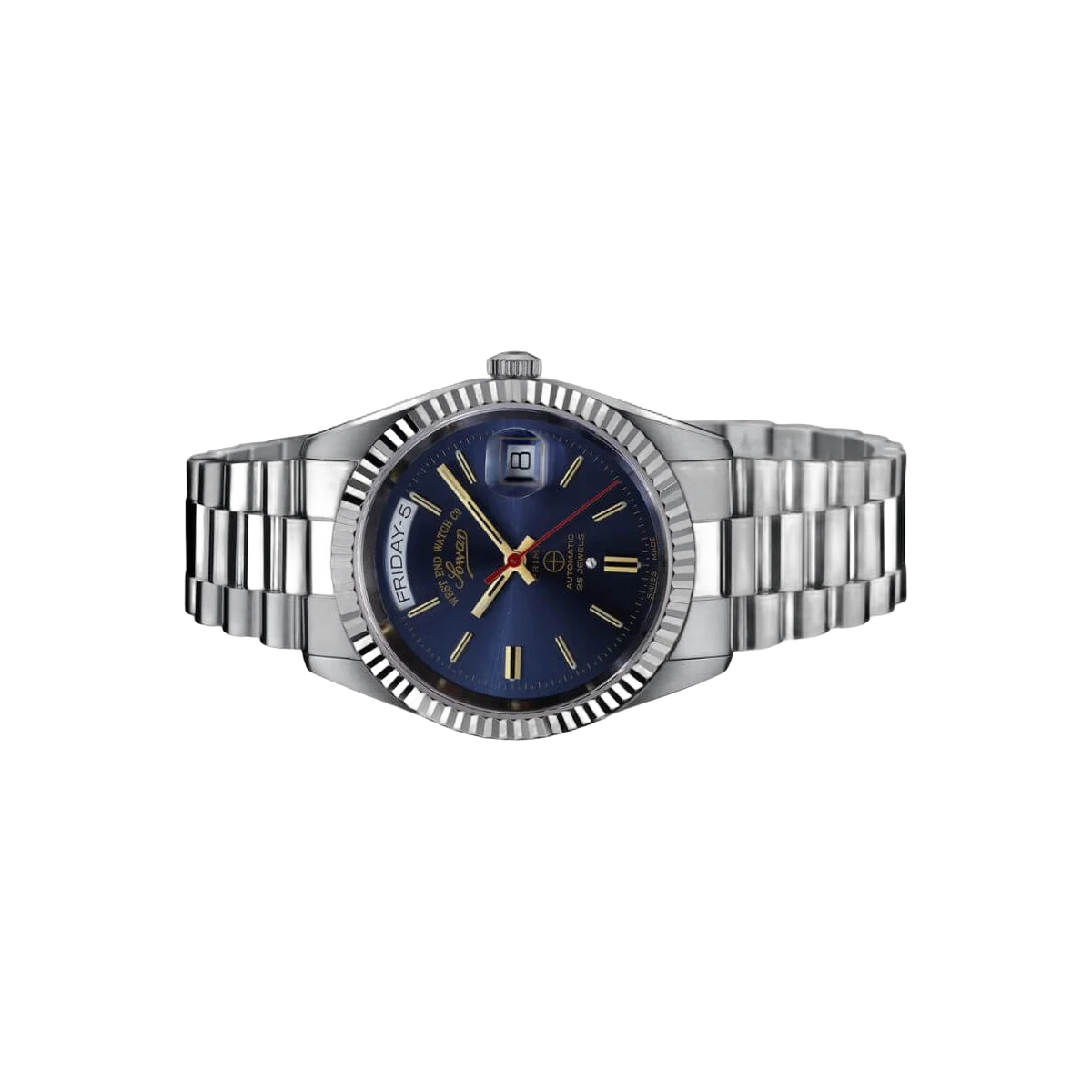 West End Watch Co. 6868.10.3226 Classic Sunray Blue Index Dial Jubilee Bracelet Men’s Watch