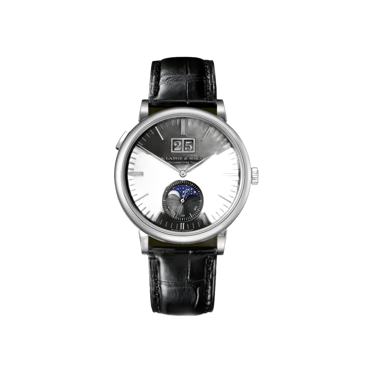 A. Lange & Söhne Saxonia 384.029 Moon Phase White Gold 40mm Black Dial Men's Watch