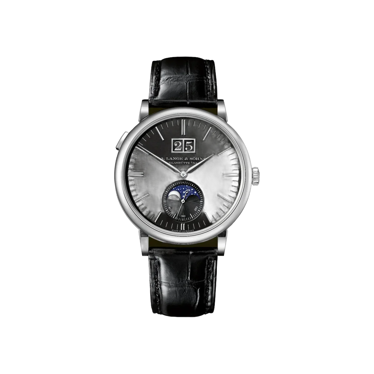 A. Lange & Söhne Saxonia 384.029 Moon Phase White Gold 40mm Black Dial Men's Watch – additional product photo 2