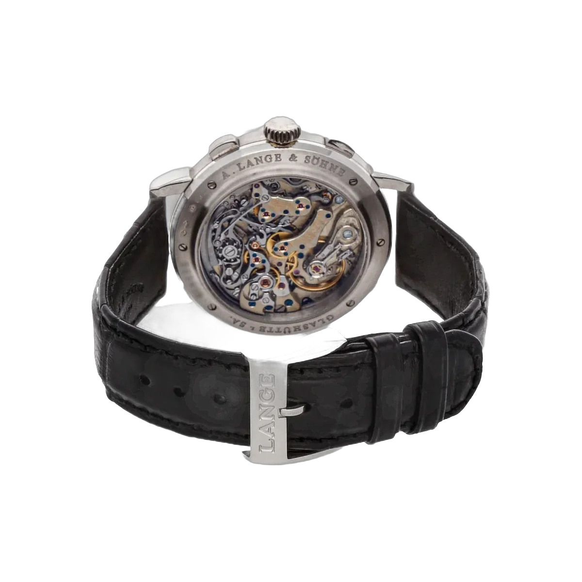 A. Lange & Söhne Lange 405.835 Platin Datograph Baguette Diamanten Schwarzes Zifferblatt 41mm Herrenuhr