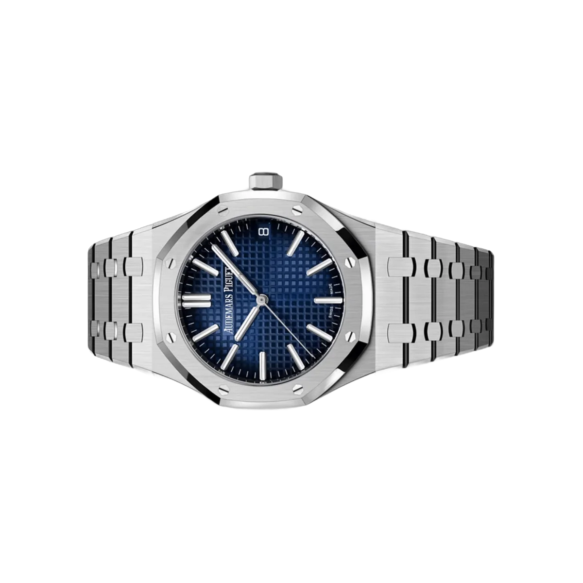 Audemars Piguet Royal Oak 15510BC.OO.1320BC.04 Herrenuhr aus Weißgold mit geräuchertem blauem Zifferblatt 41 mm