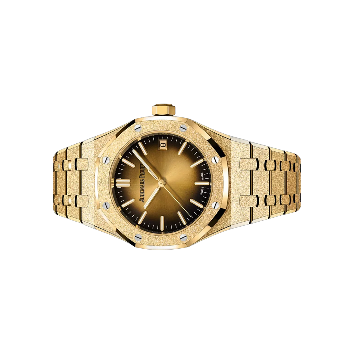 Audemars Piguet Royal Oak 15550BA.GG.1356BA.01 „Frosted“ Gelbgold „Smoked“ Gelbgold-Zifferblatt 37mm Unisex-Uhr