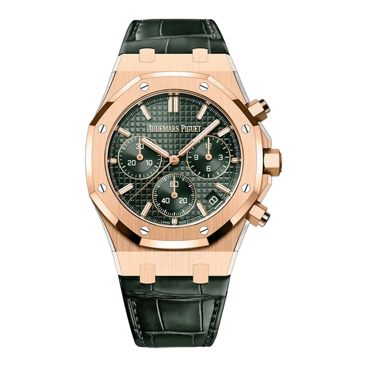 Audemars Piguet Royal Oak 26240OR.OO.D404CR.02 Roségold Chronograph Grünes Zifferblatt 41mm Herrenuhr