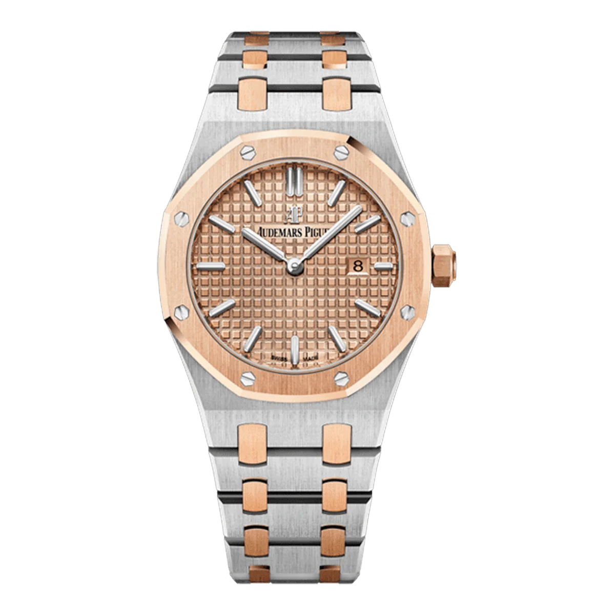 Audemars Piguet Royal Oak 67650SR.OO.1261SR.01 Stainless Steel 33Mm Pink Gold Toned Dial