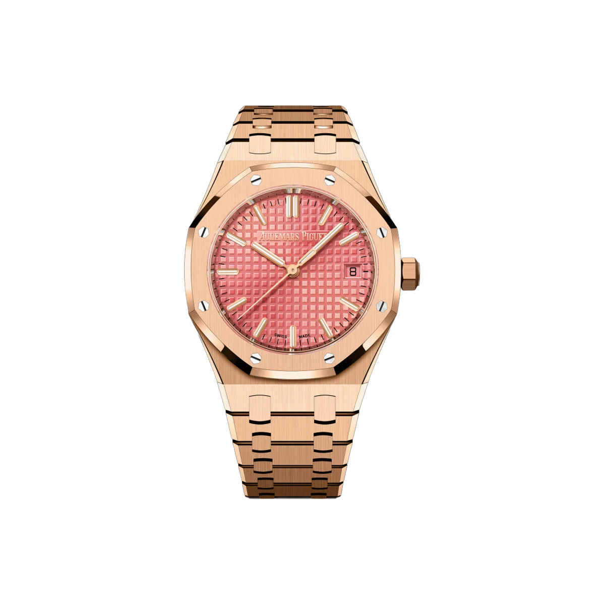 Audemars Piguet Royal Oak 77450OR.OO.1361OR.01 Self Winding 34mm Pink Rose Gold Pink Dial