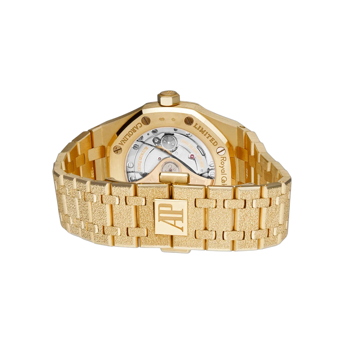 Audemars Piguet Royal Oak Carolina Bucci 15454BA.GG.1259BA.02 Frosted Gelbgold 37mm Silberfarbenes Spiegeldial Damenuhr