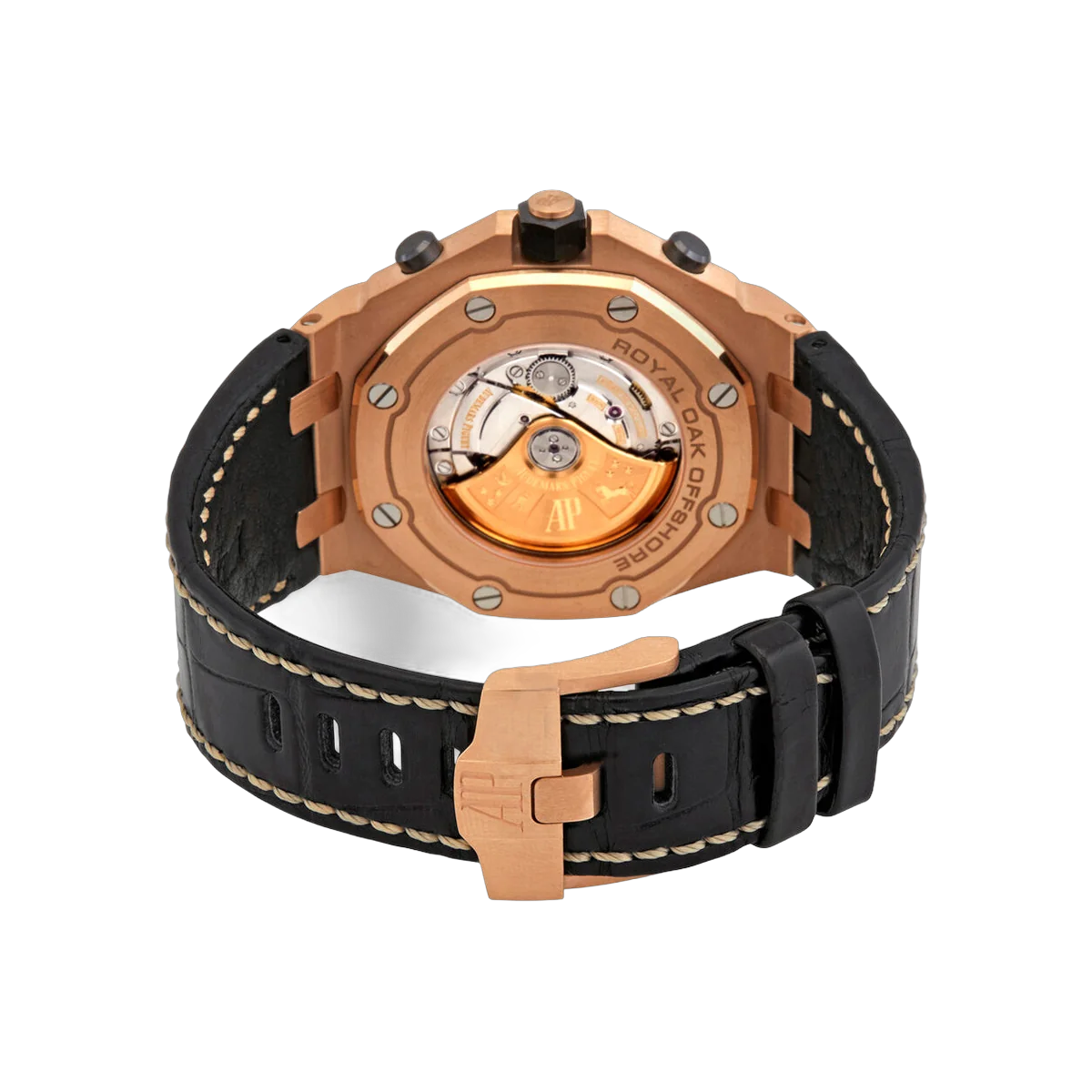 Audemars Piguet Royal Oak Offshore 26470OR.OO.A002CR.02 Chronograph Rose Gold Black Mega Tapisserie Dial 42mm Men's Watch