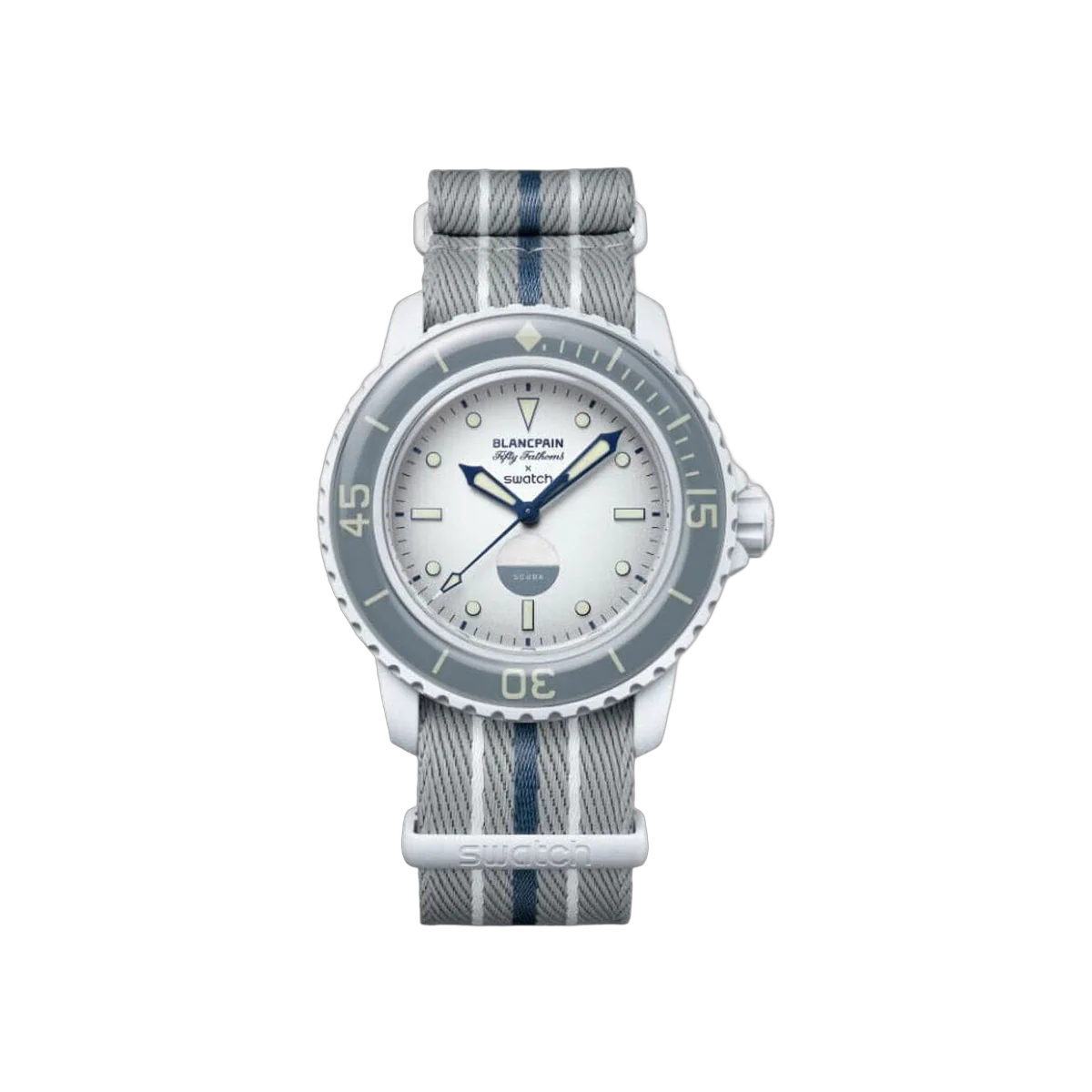 Blancpain X Swatch Scuba Fifty Fathoms Antarctic Ocean SO35S100 Grey 42.5mm Unisex Watch