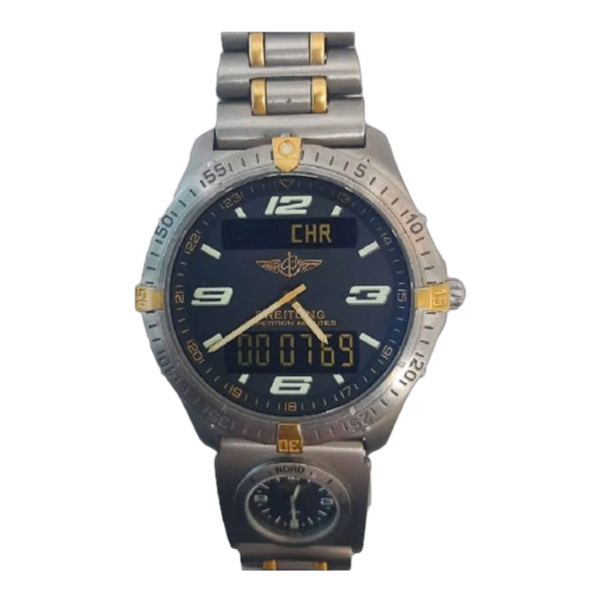 Breitling Aerospace Titanium Black Quarter Arabic Blue Dial 41Mm Men's Watch
