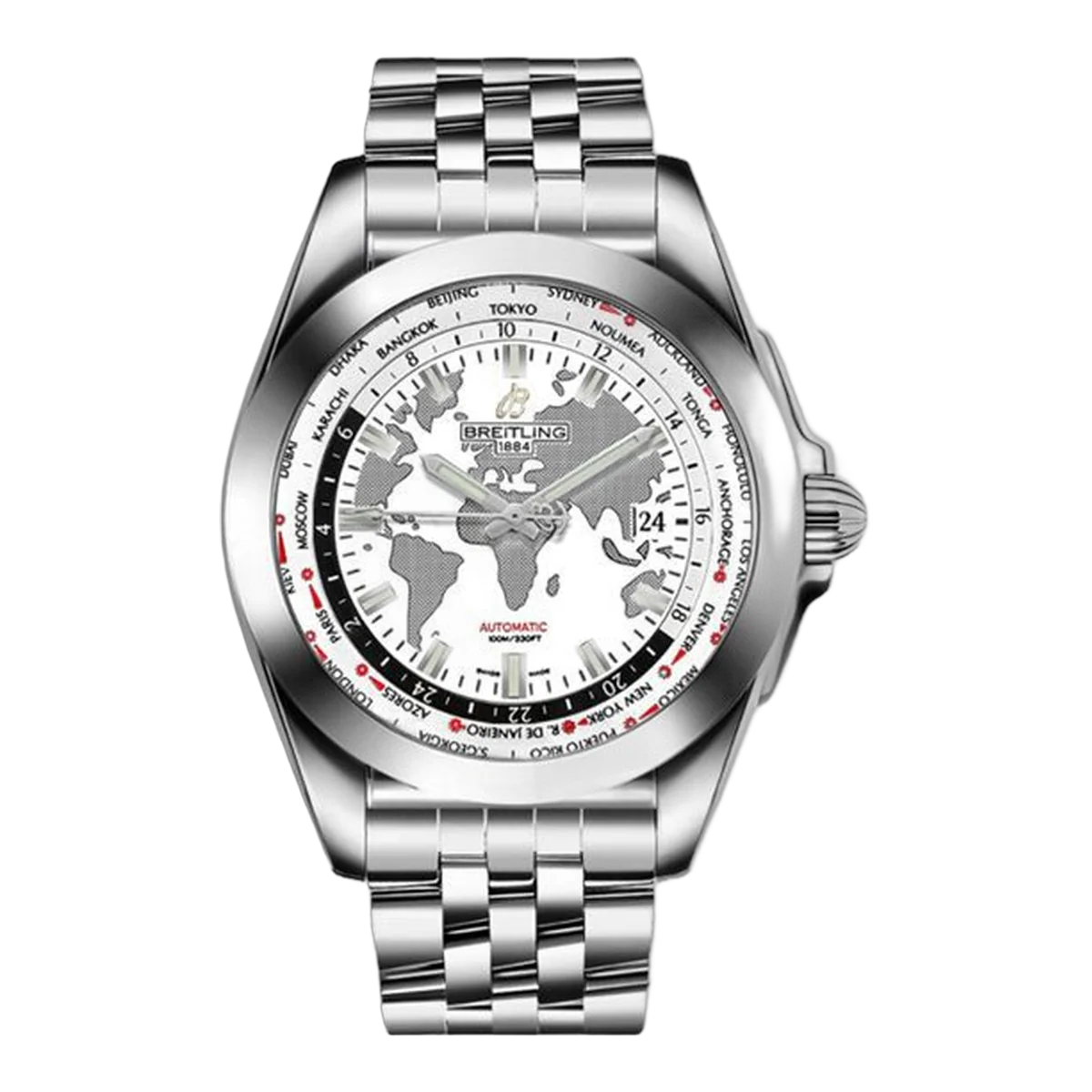 Breitling Galactic Unitime Stainless Steel 44Mm Men's Watch