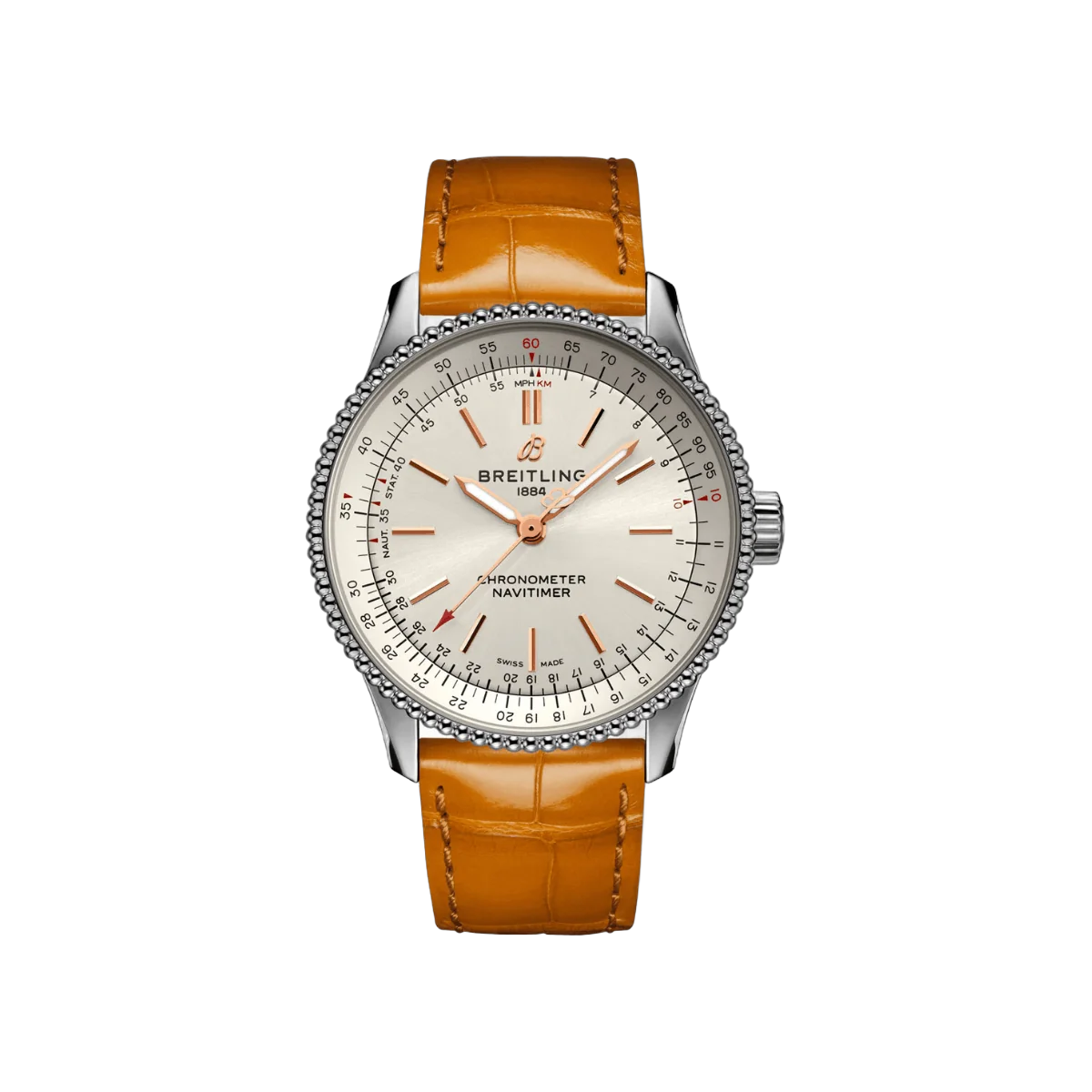 Breitling Navitimer A17395F41G1P3 علبة ستانلس ستيل أوتوماتيكية ميناء فضي