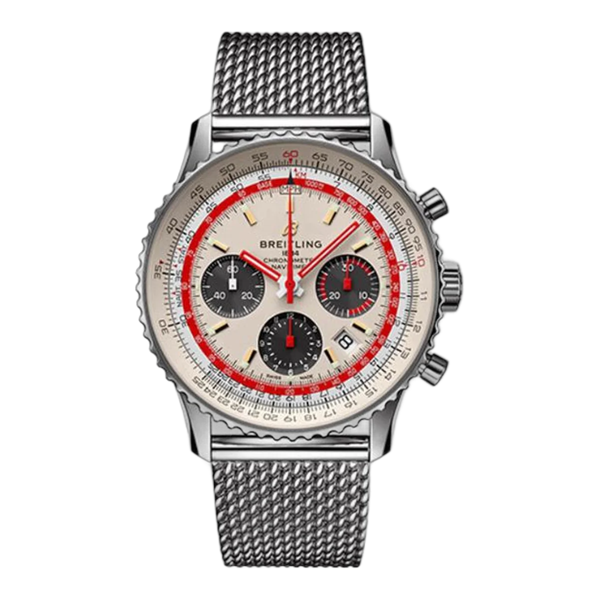 Breitling Navitimer Chronograph Automatic Chronometer Silver Dial Men's Watch