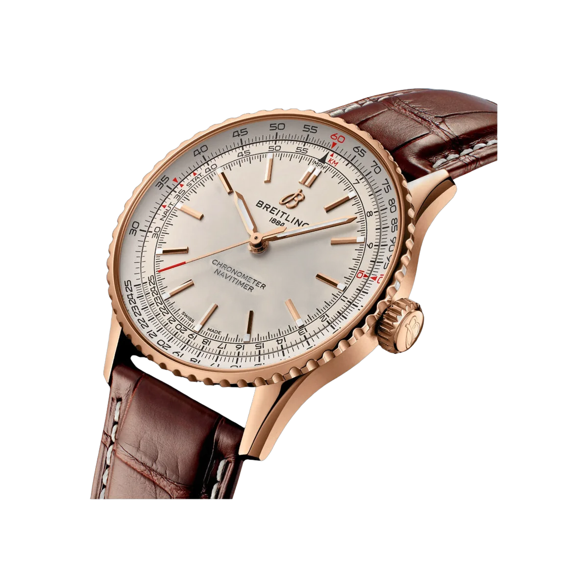 Breitling Navitimer R17329F41G1P1 18k Red Gold 41mm Cream Dial Men's Watch