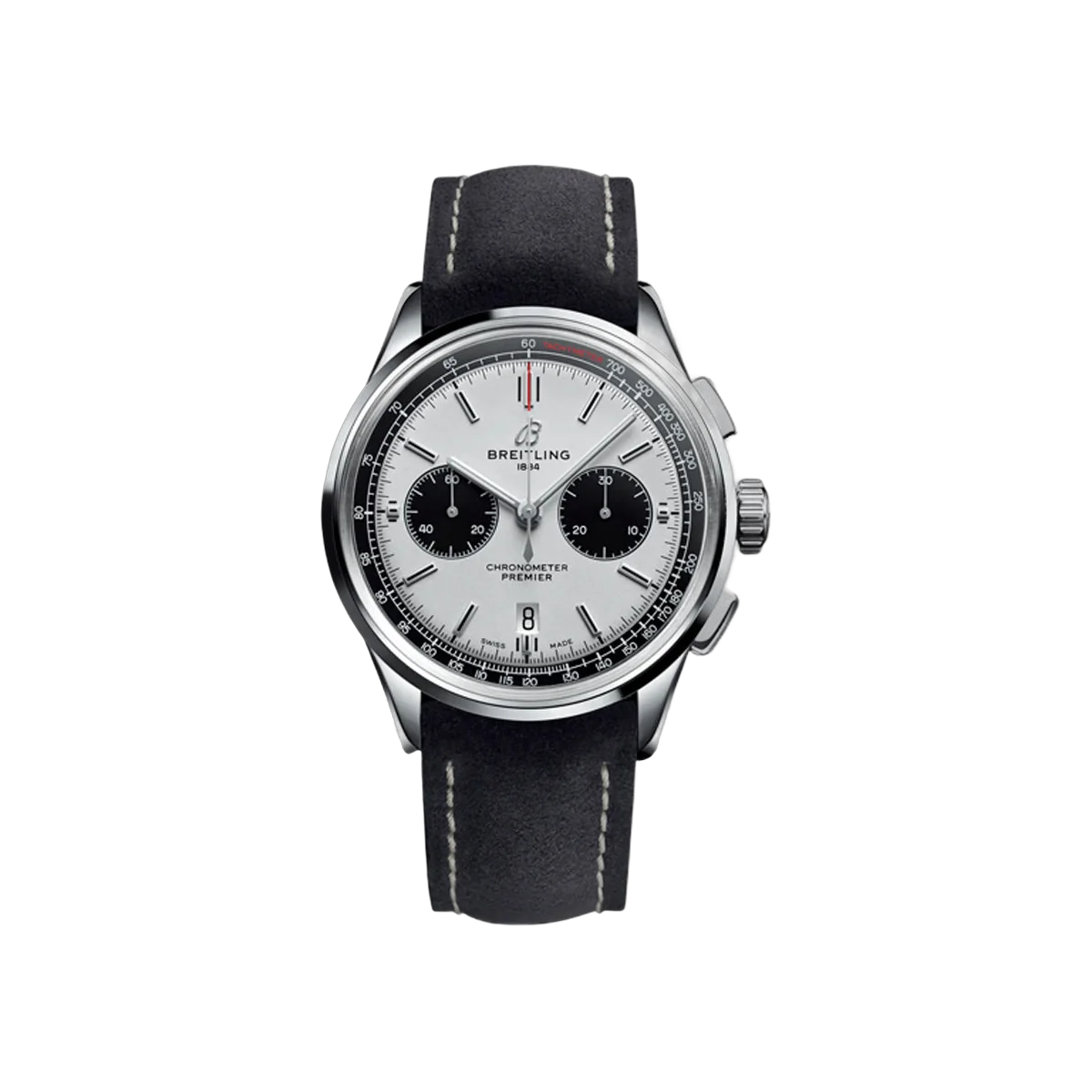 Breitling Premier B01 AB0118221G1X2 不锈钢 42 毫米白色熊猫表盘男士手表