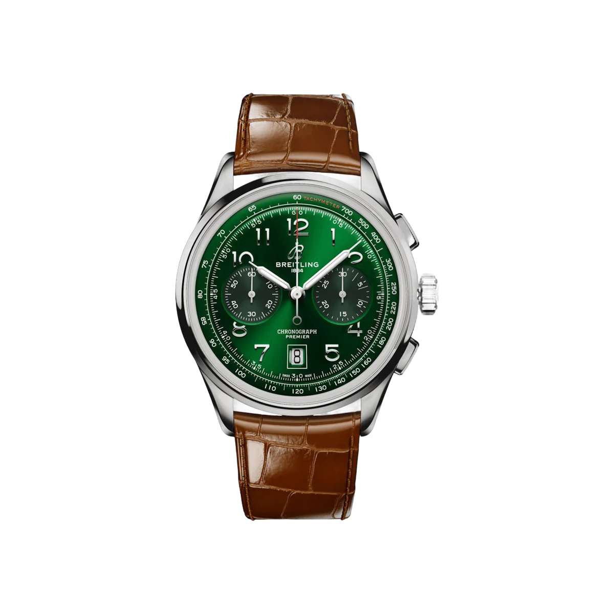 Breitling Premier B01 AB0145371L1P1 Edelstahl 42mm Grünes Zifferblatt Herrenuhr