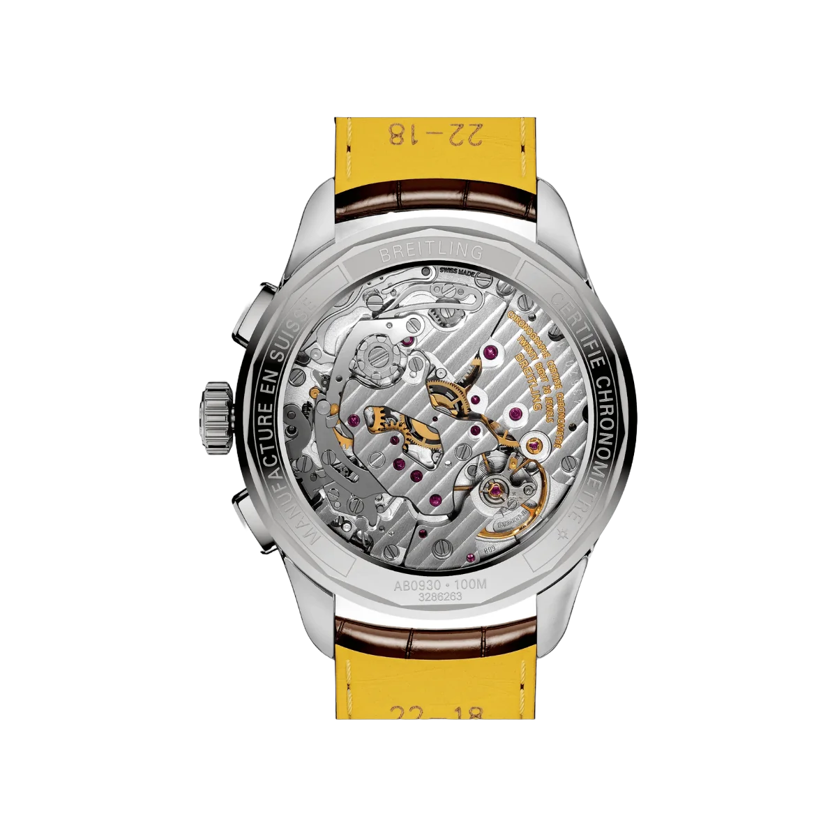 Breitling Premier B09 Chronograph AB0930F51H1P1 40mm Yellow Dial Mens Watch