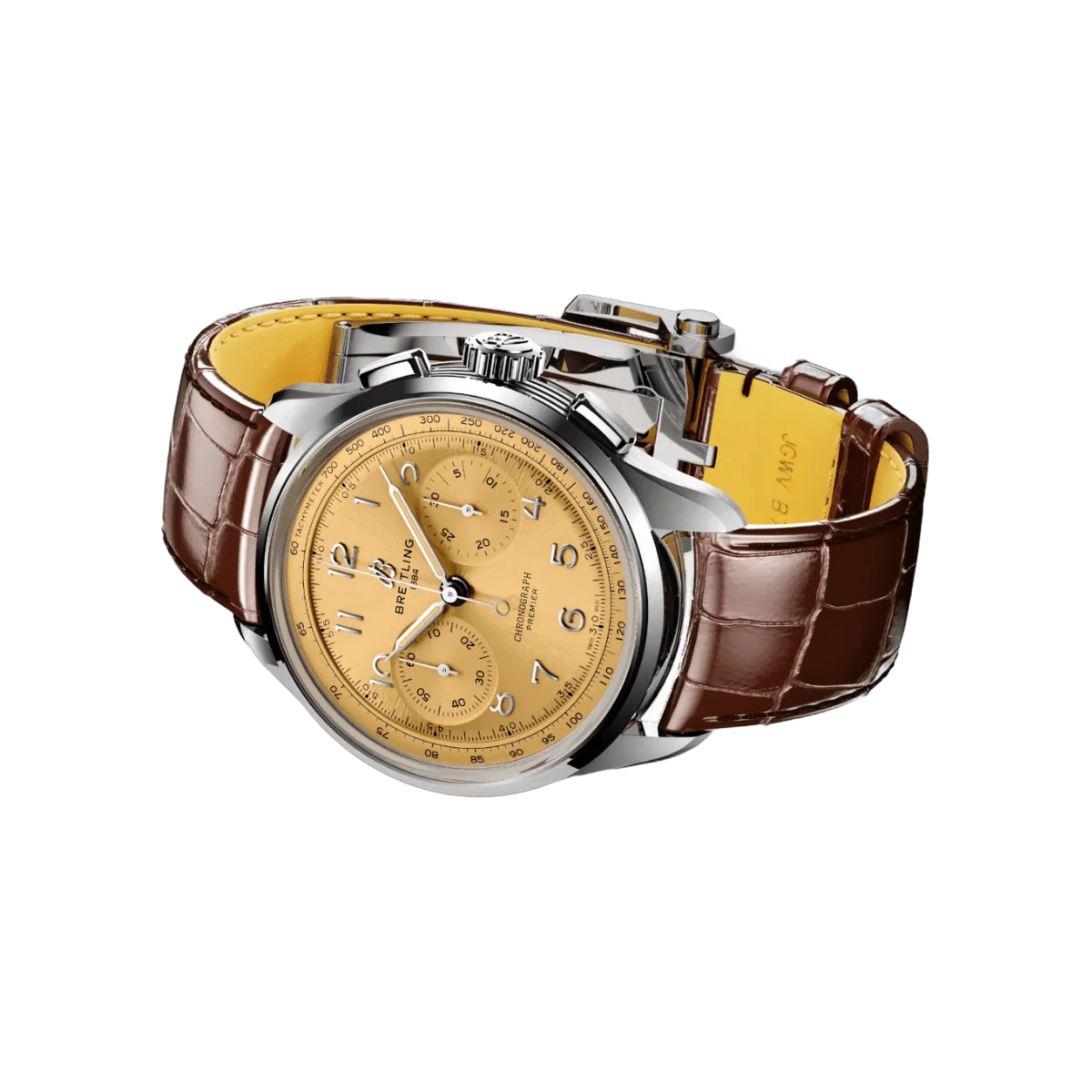 Breitling Premier B09 Chronograph AB0930F51H1P1 40mm Yellow Dial Mens Watch