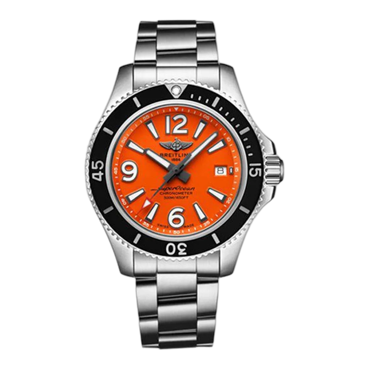 Breitling Superocean 42 Automatic Orange Dial Stainless Steel Men's Watch