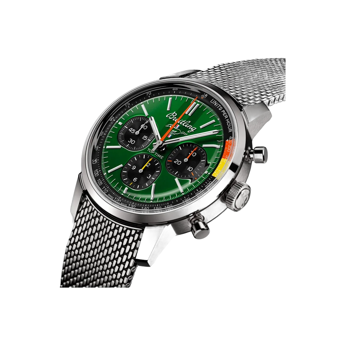 Breitling Top Time B01 Ford Mustang AB01762A1L1A1 Stainless Steel 41mm Green Dial Men's Watch