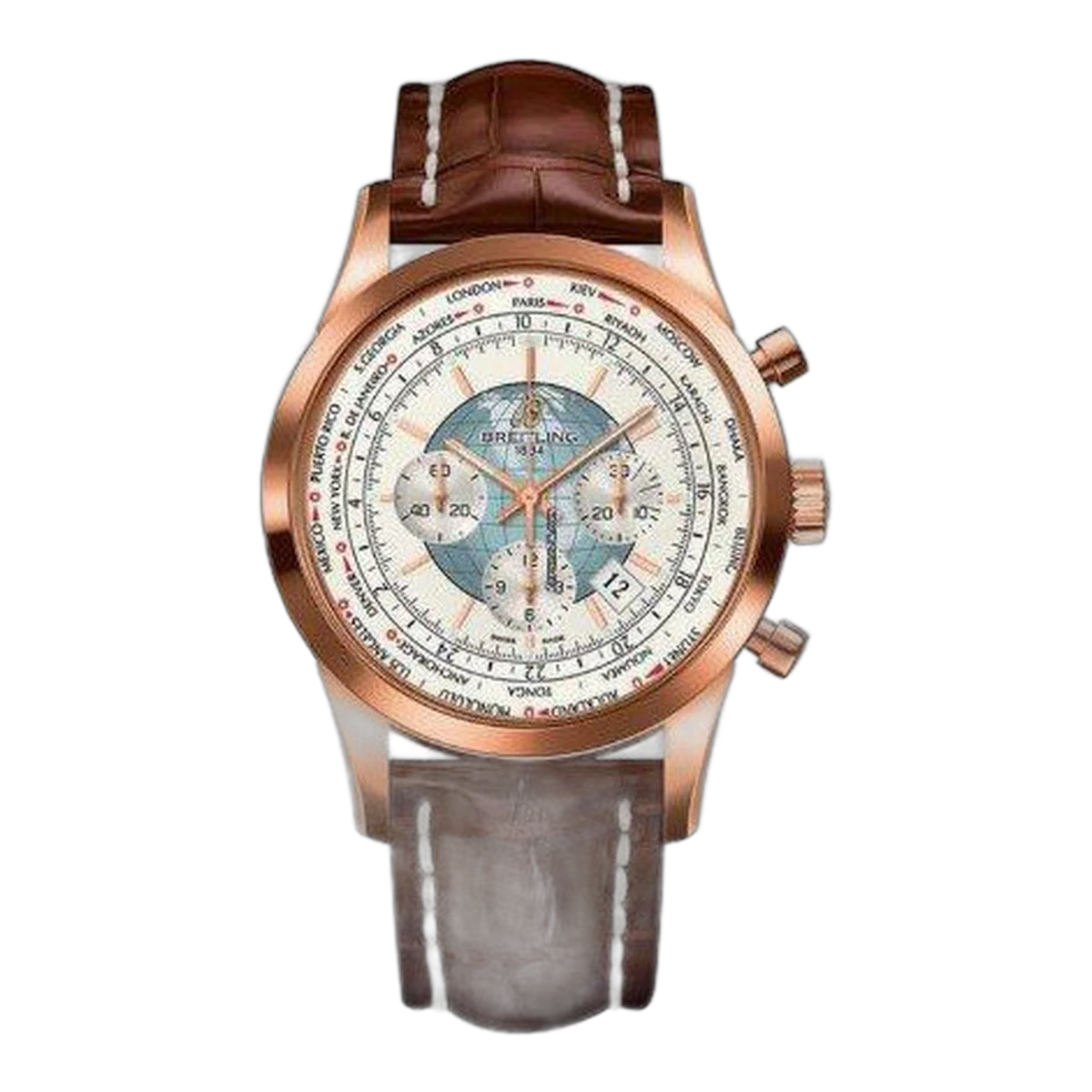Breitling Transocean Chronograph Unitime 18Kt Rose Gold 46Mm Men's Watch