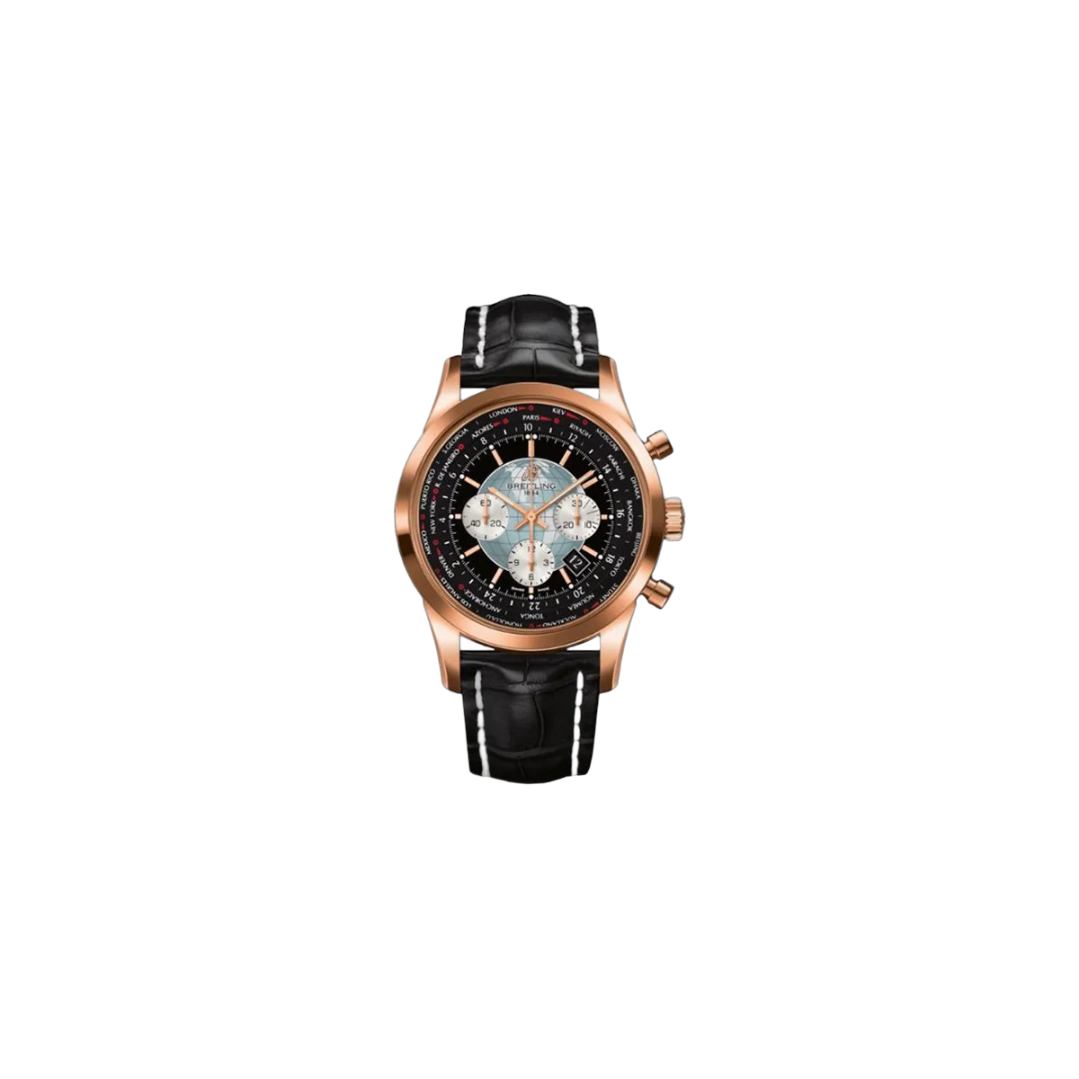 Breitling Transocean Chronograph Unitime 18Kt Rose Gold 46Mm Men's Watch