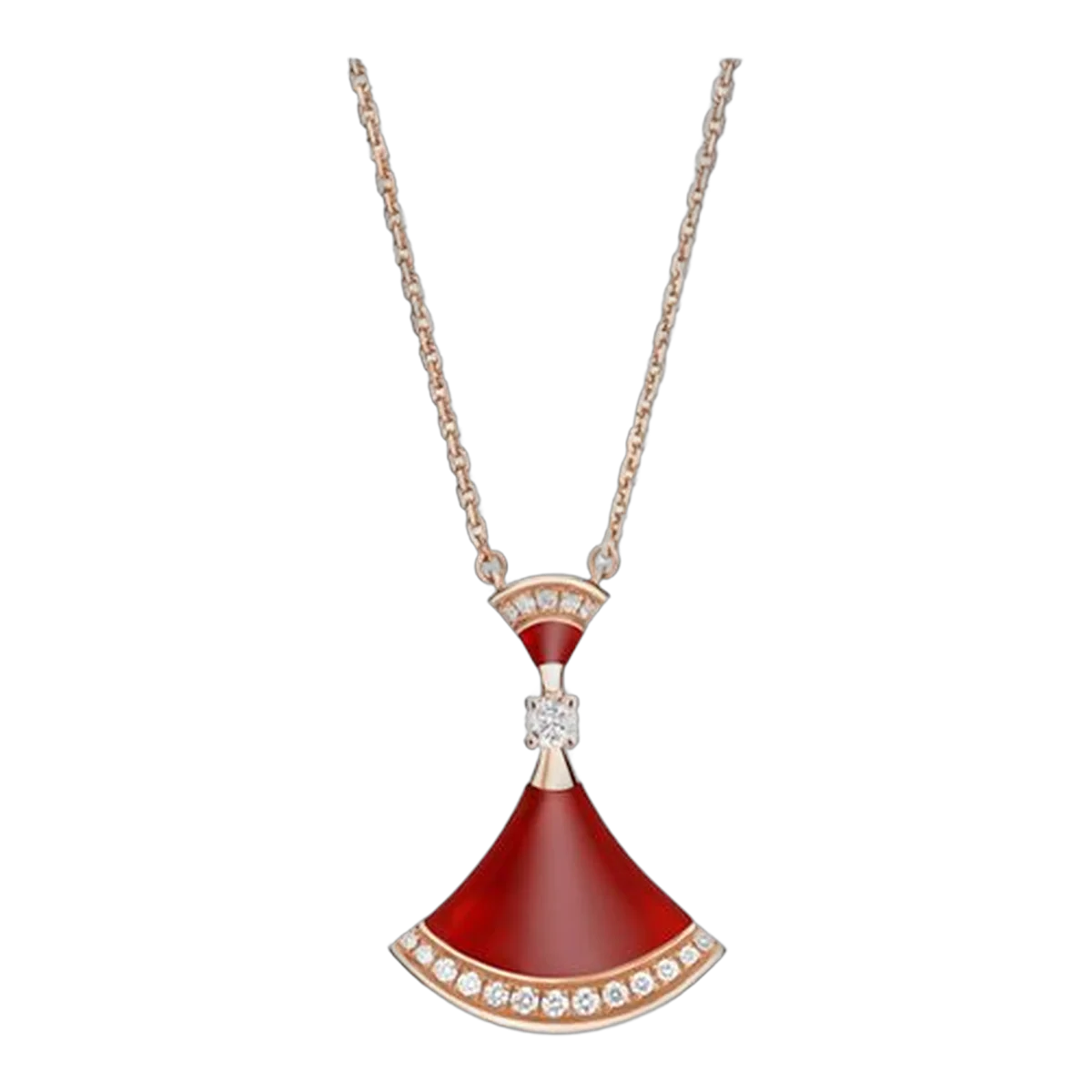 Bvlgari ‘Diva’S Dream Necklace’ In 18Kt Rose Gold With Diamonds And Carnelian Elements