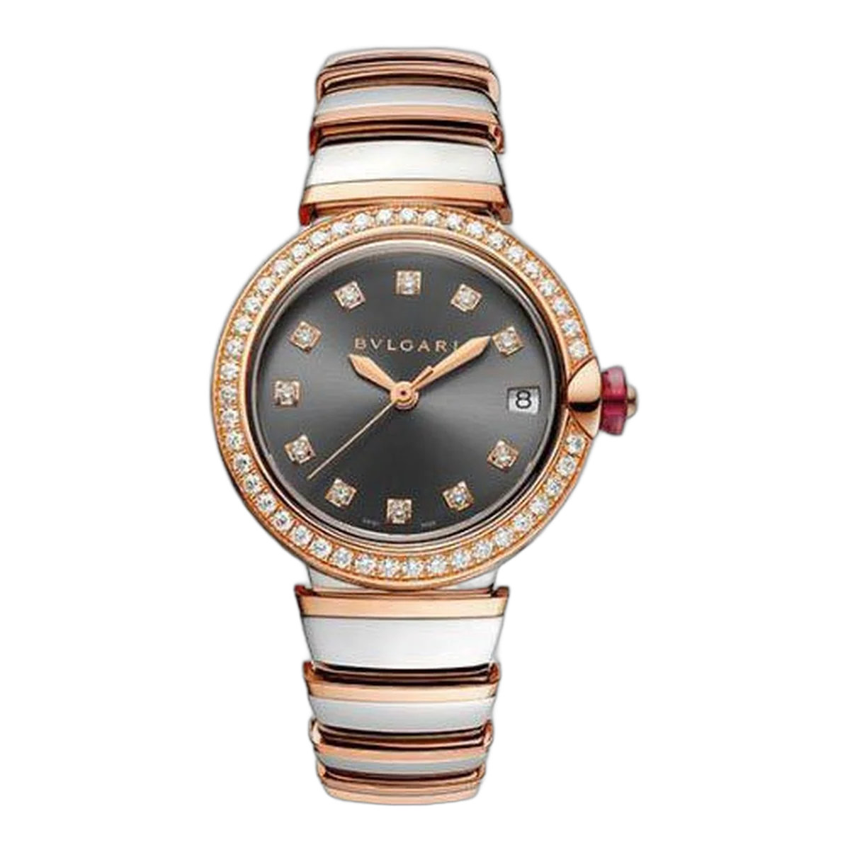 Bvlgari Lvcea 33 mm Edelstahl/18K Roségold Damenuhr