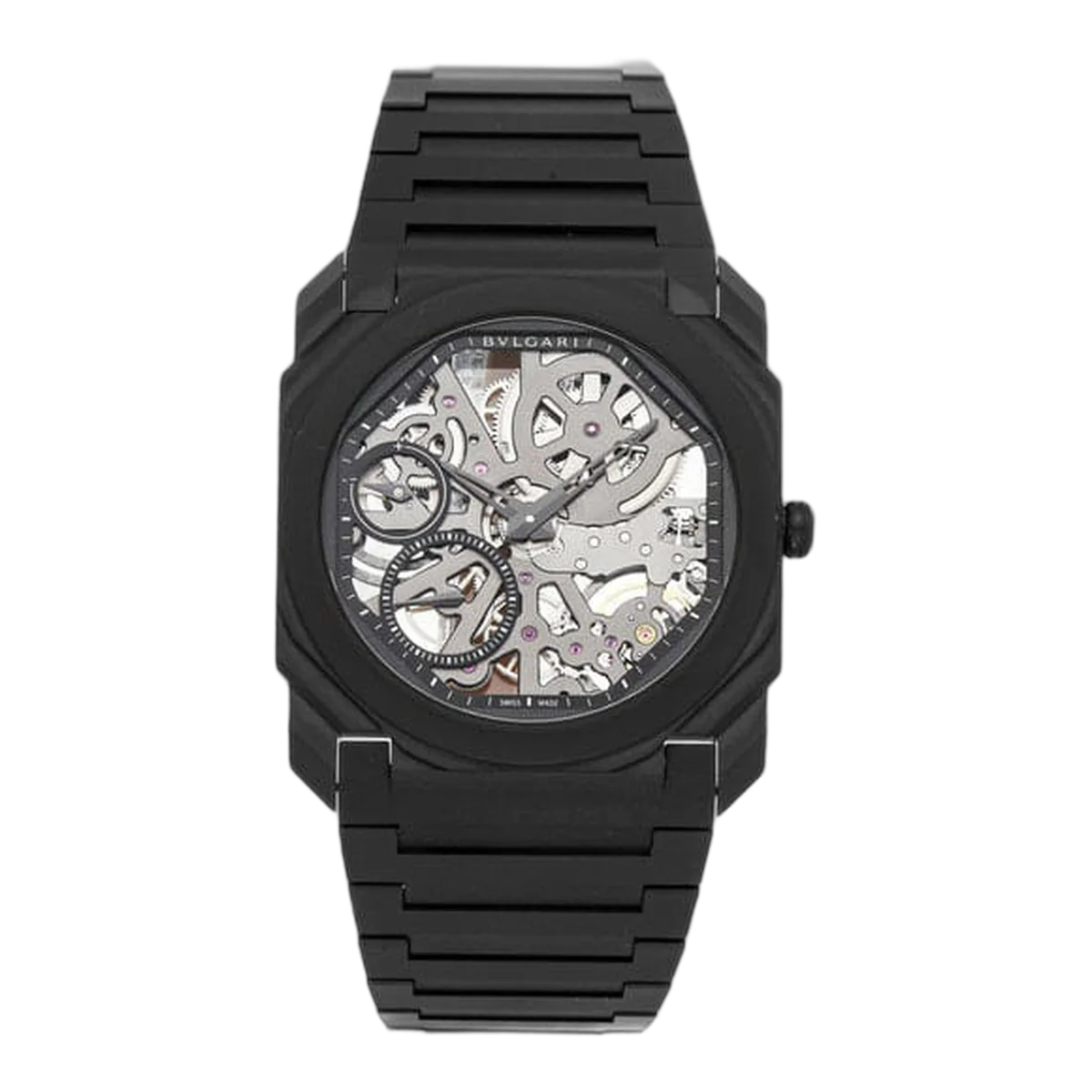 Bvlgari Octo Finissimo 103126 Skelett Extraflache 40 mm Herrenuhr aus schwarzer Keramik