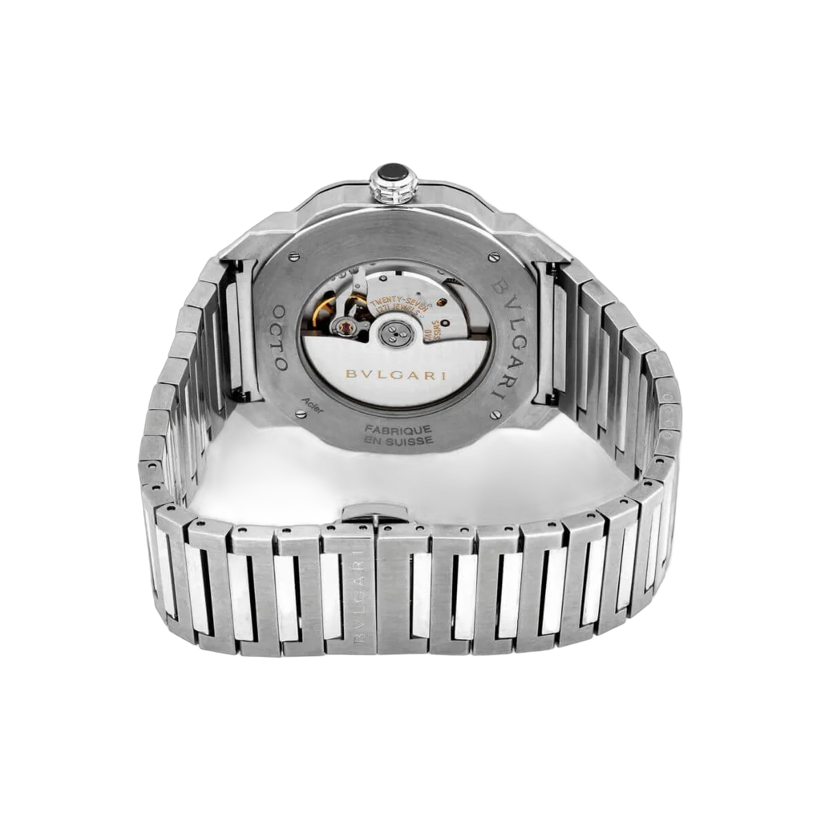 Bvlgari Octo Roma 102704 OC41S Automatic Watch Black Dial Stainless Steel 41mm Men's Watch