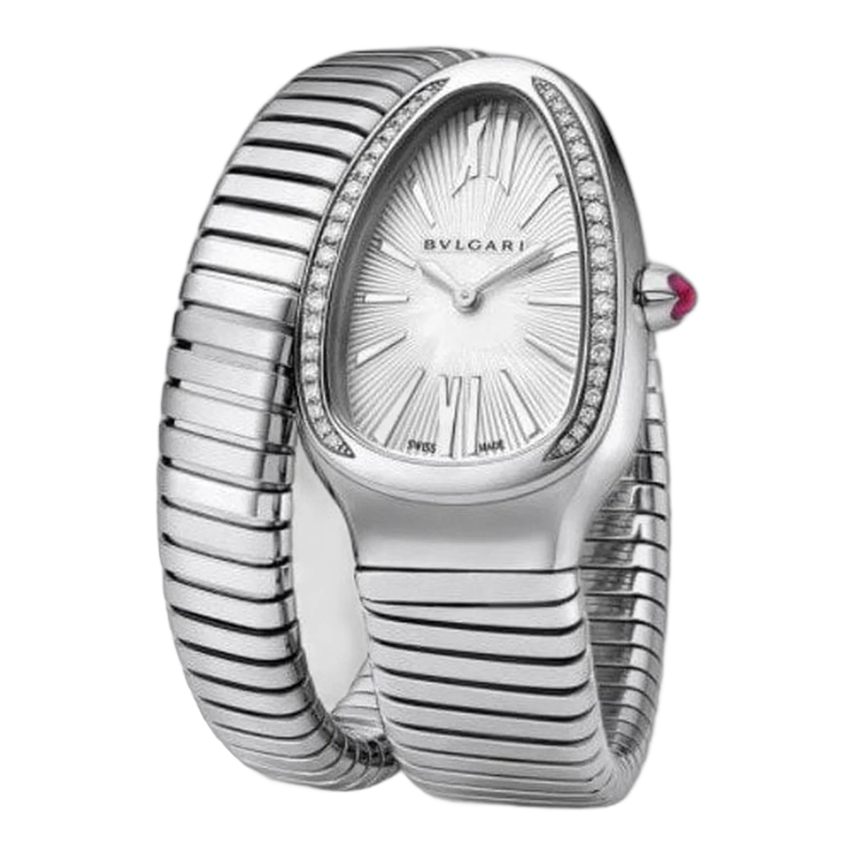 Bvlgari Serpenti 101816 Stainless Steel Silver Dial 35mm Ladies Watch