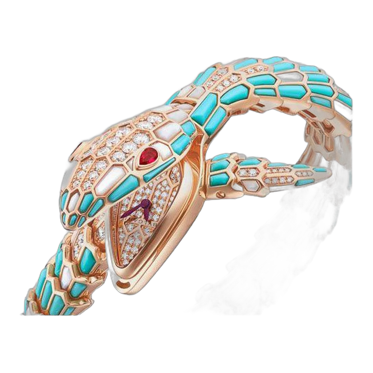 Bvlgari Serpenti 40Mm 18K Rose Gold Curved Case Ladies Watch