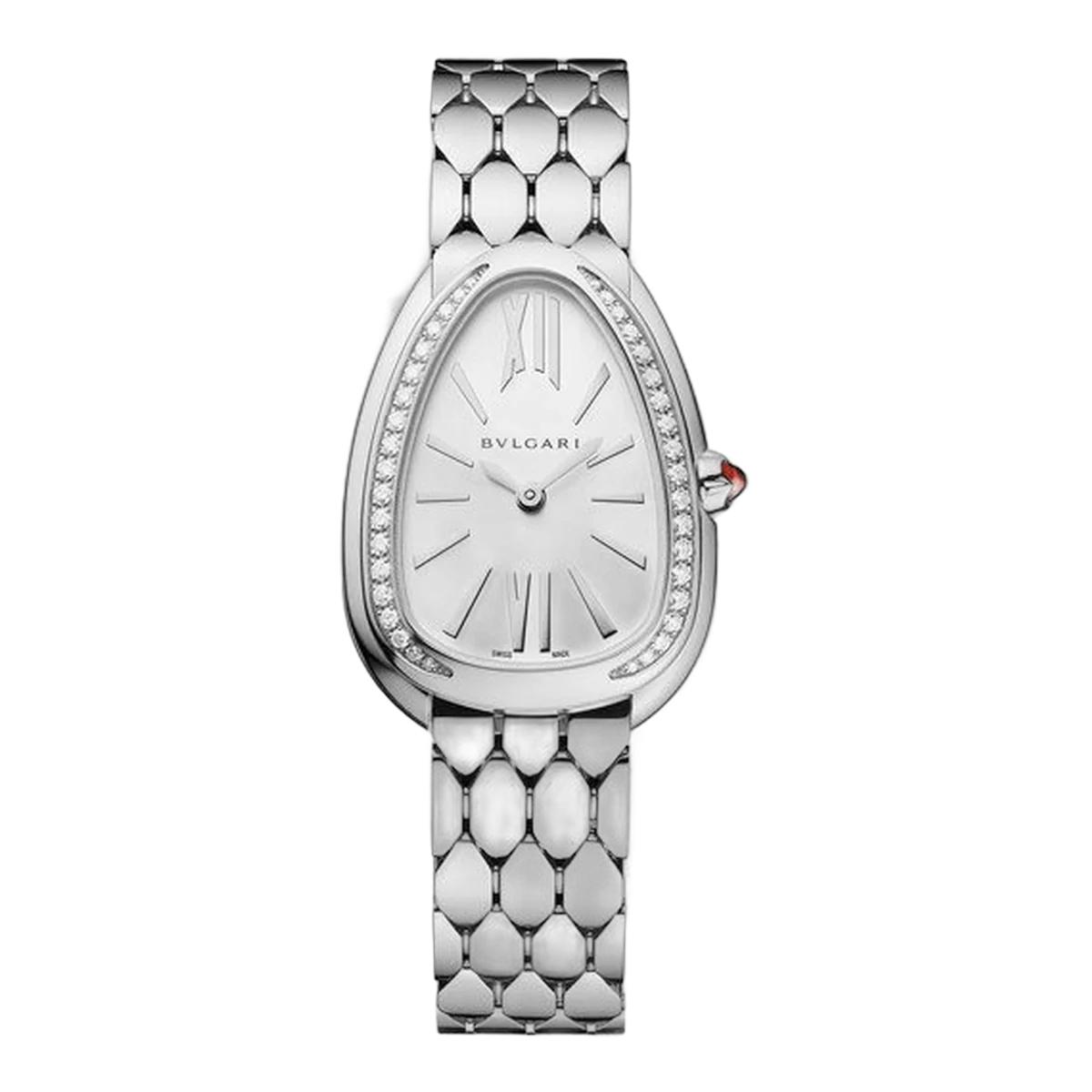 Bvlgari Serpenti Seduttori 33 mm Edelstahl Damenuhr mit Diamantlünette