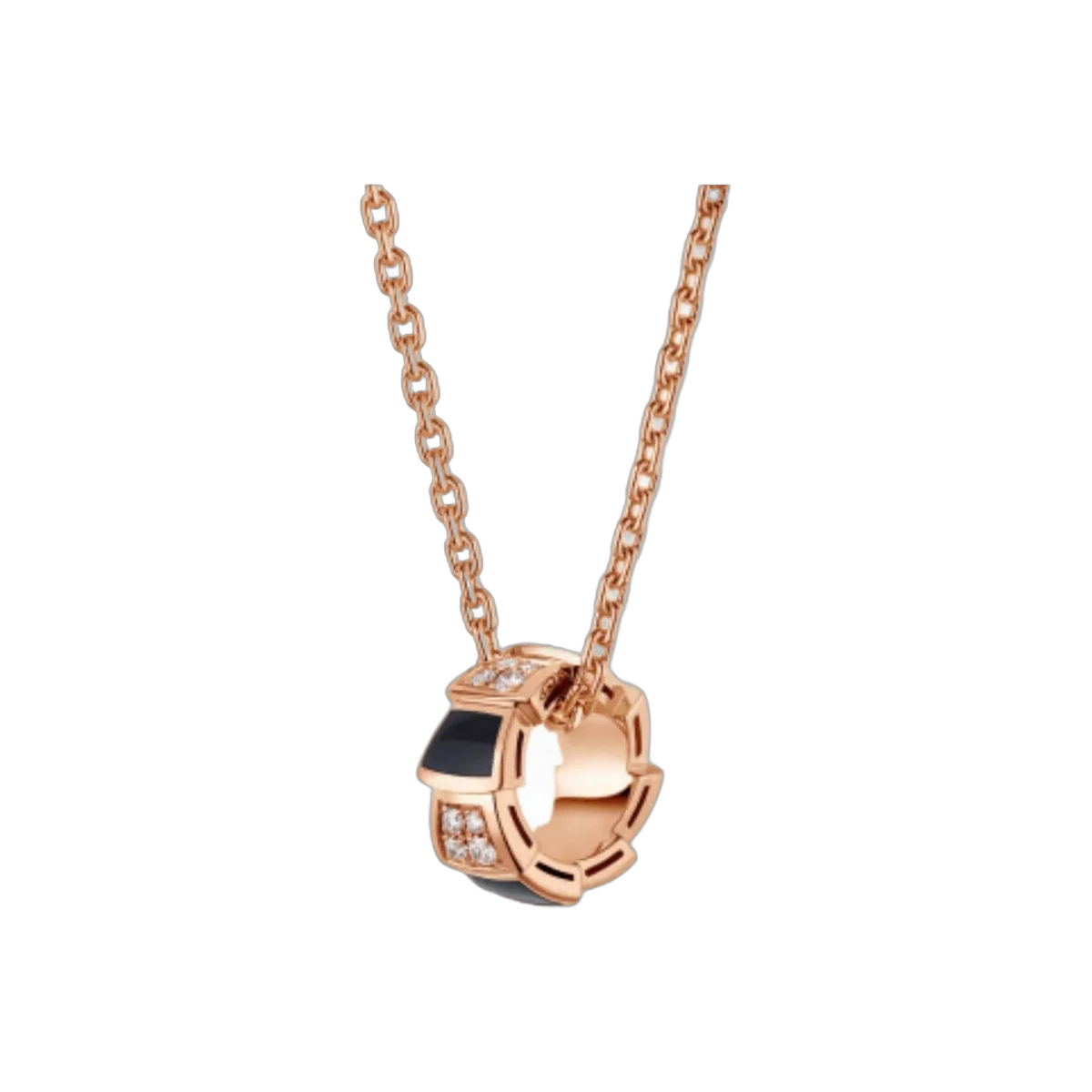 Bvlgari Serpenti Viper 356554 CL858712 18k Rose Gold Pave Diamonds Necklace
