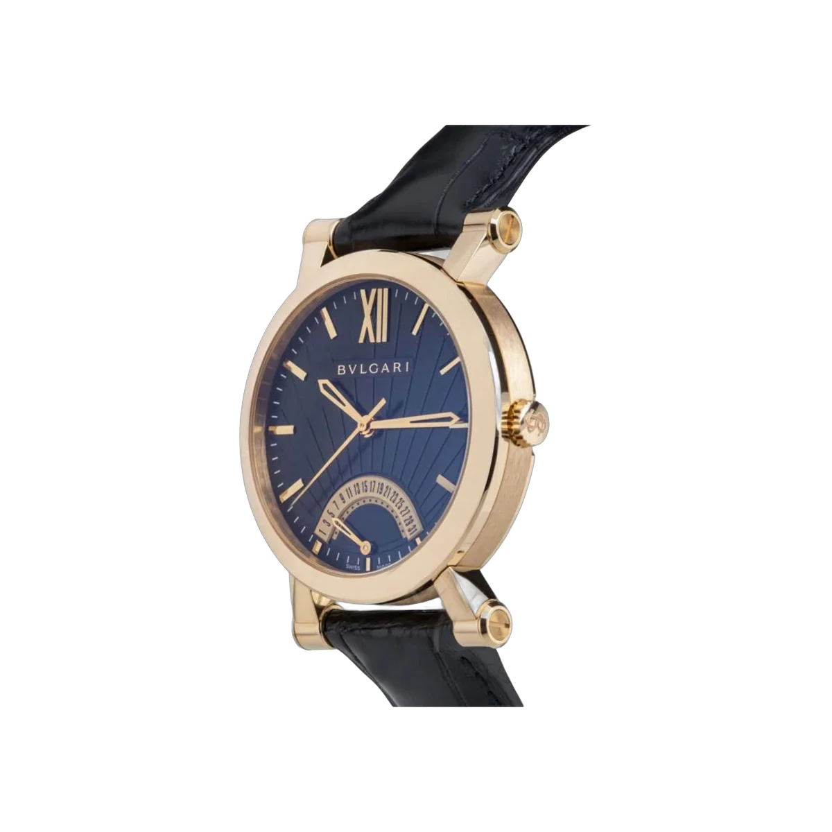 Bvlgari Sotirio Retrograde 101705 Rotgold 42mm Schwarzes Zifferblatt mit Sonnenschliff Herrenuhr