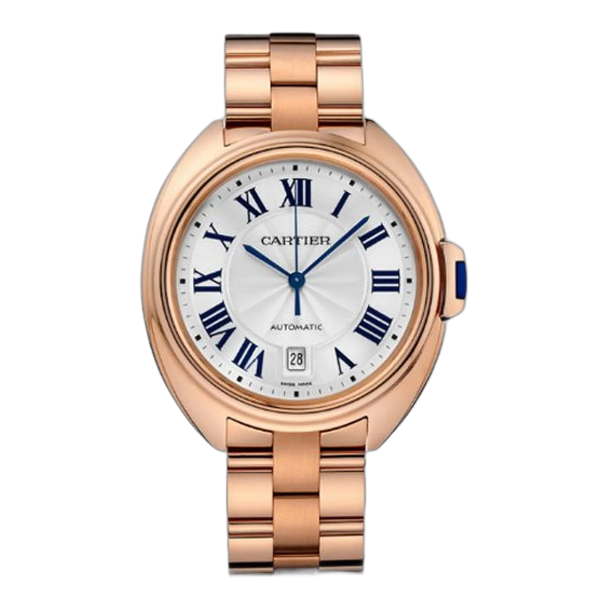Cartier Cle De Cartier 40Mm Pink Gold Silver Dial Men's Watch
