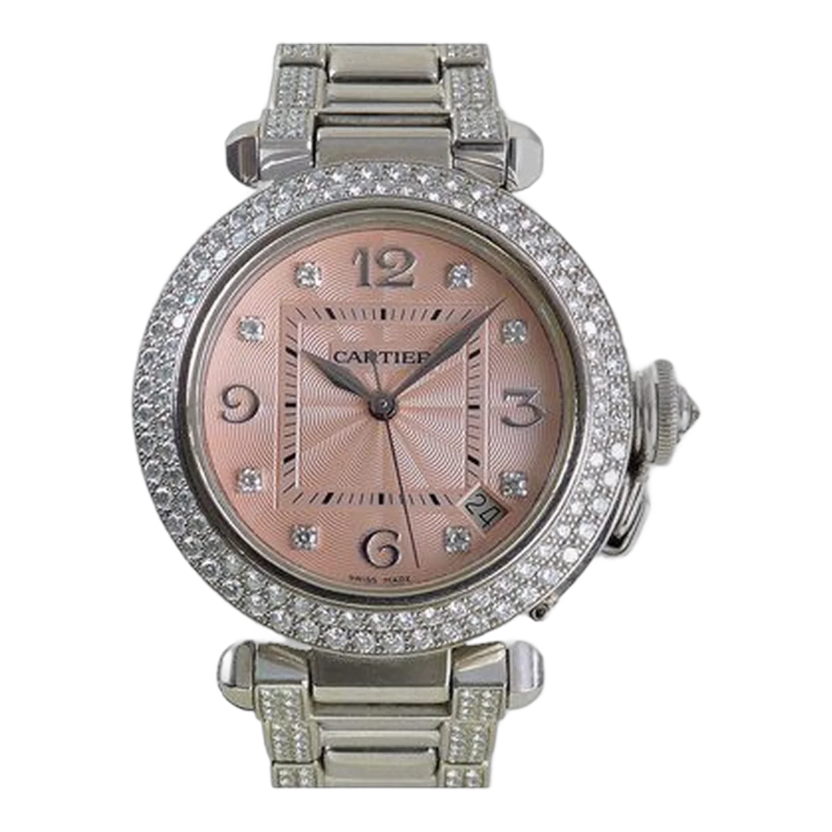 Cartier Pasha Factory Original White Gold 18K Rare Ref. 2308 Factory